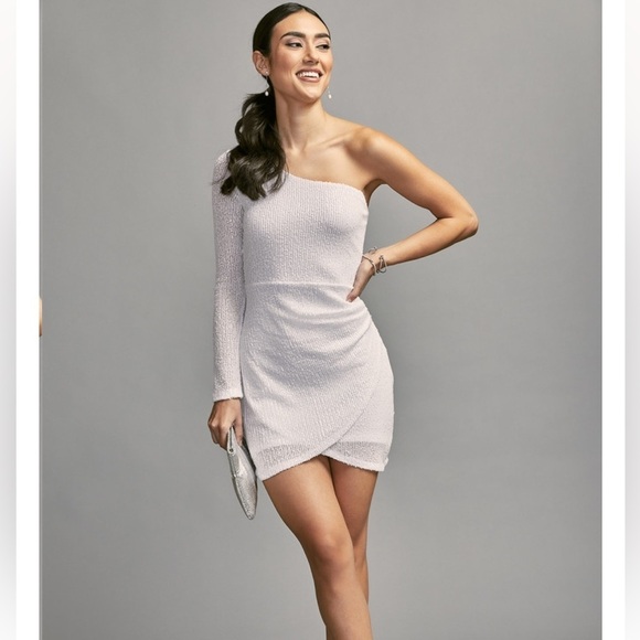 francesca's Samantha One Shoulder Sequence Mini Dress Asymmetrical - Picture 5 of 5